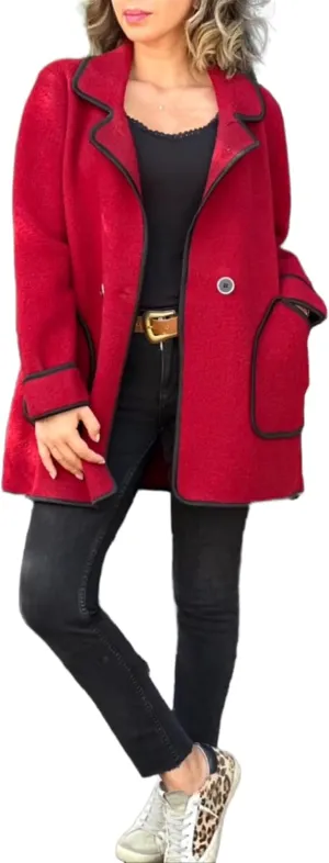 2024 New Women's Coats Winter Wool Blend Pea Coats Lapel Collar Trench Coats Mid Long Business Casual Oversized Jacket