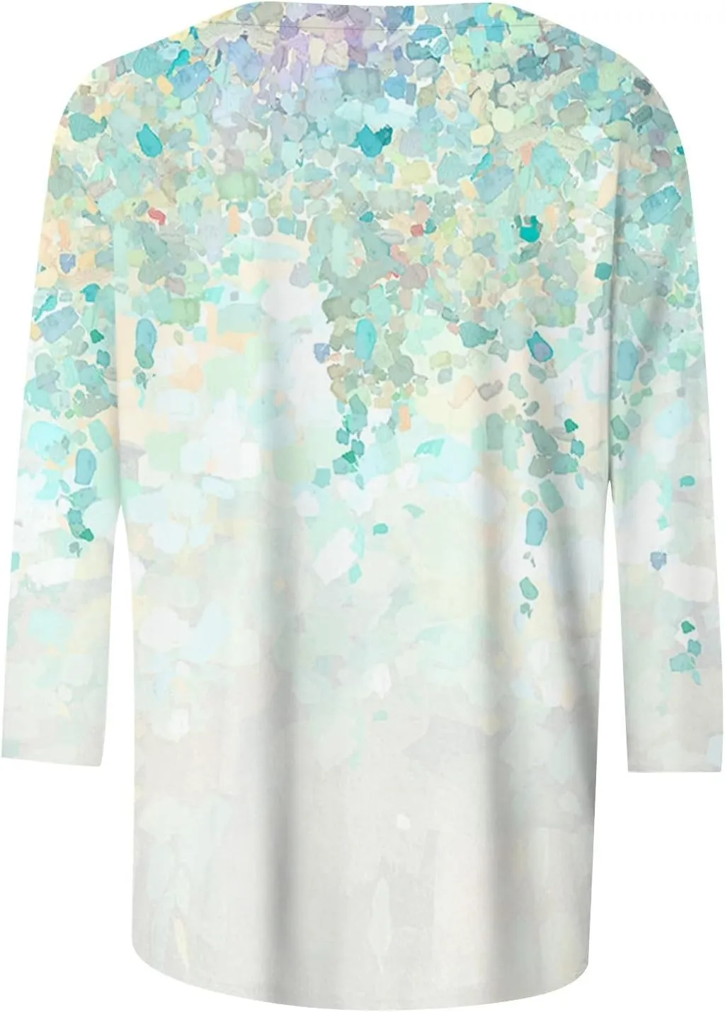 3/4 Length Sleeve Womens Tops Plus Size Spring Tops 2025 Crewneck Floral Graphic T Shirts Loose Fit Tunic Blouses