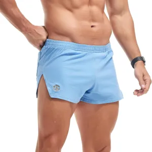 AMY COULEE Mens Cotton Gym Shorts Bodybuilding Lifting Lounge Split Shorts Lightweight Sleep Bottoms