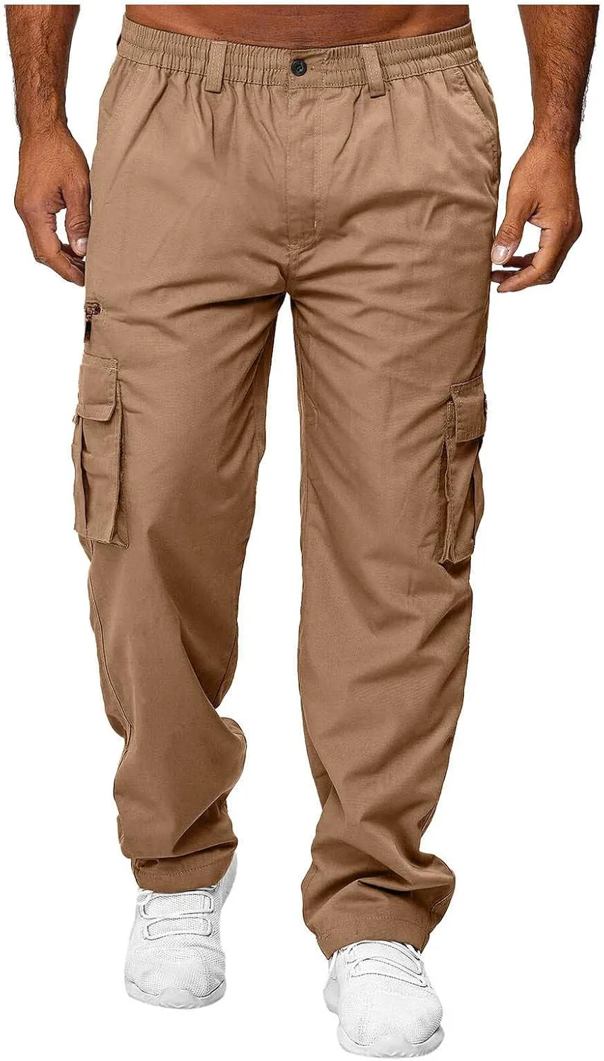 Baggy Cargo Pants Men - Tactical Pants for Men Relaxed Fit Cargo Work Pants with Pockets Outdoor Hiking Pants Trousers