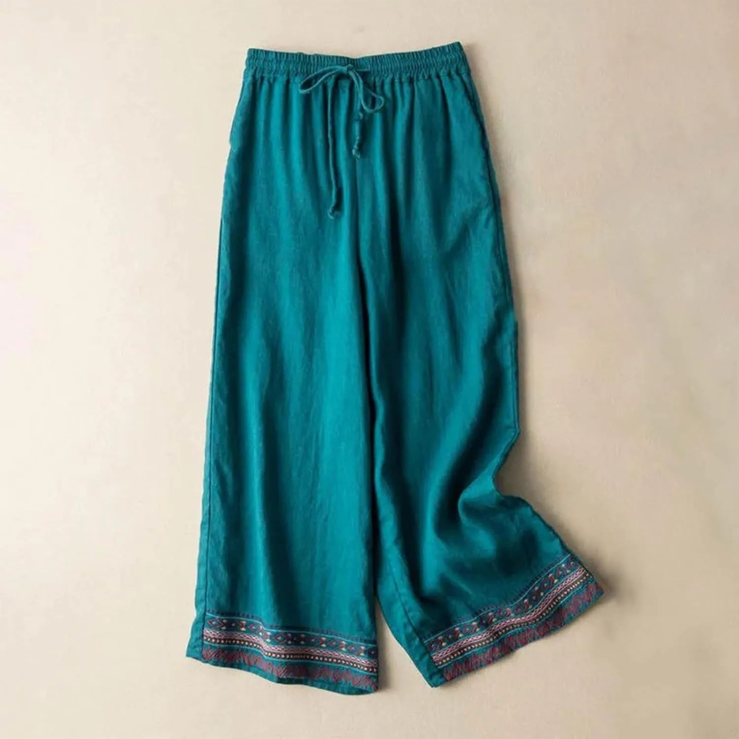 Baggy Wide Leg Pants for Women Lightweight Linen Pants Comfortable Summer Pants Drawstring High Waisted Pants 2025