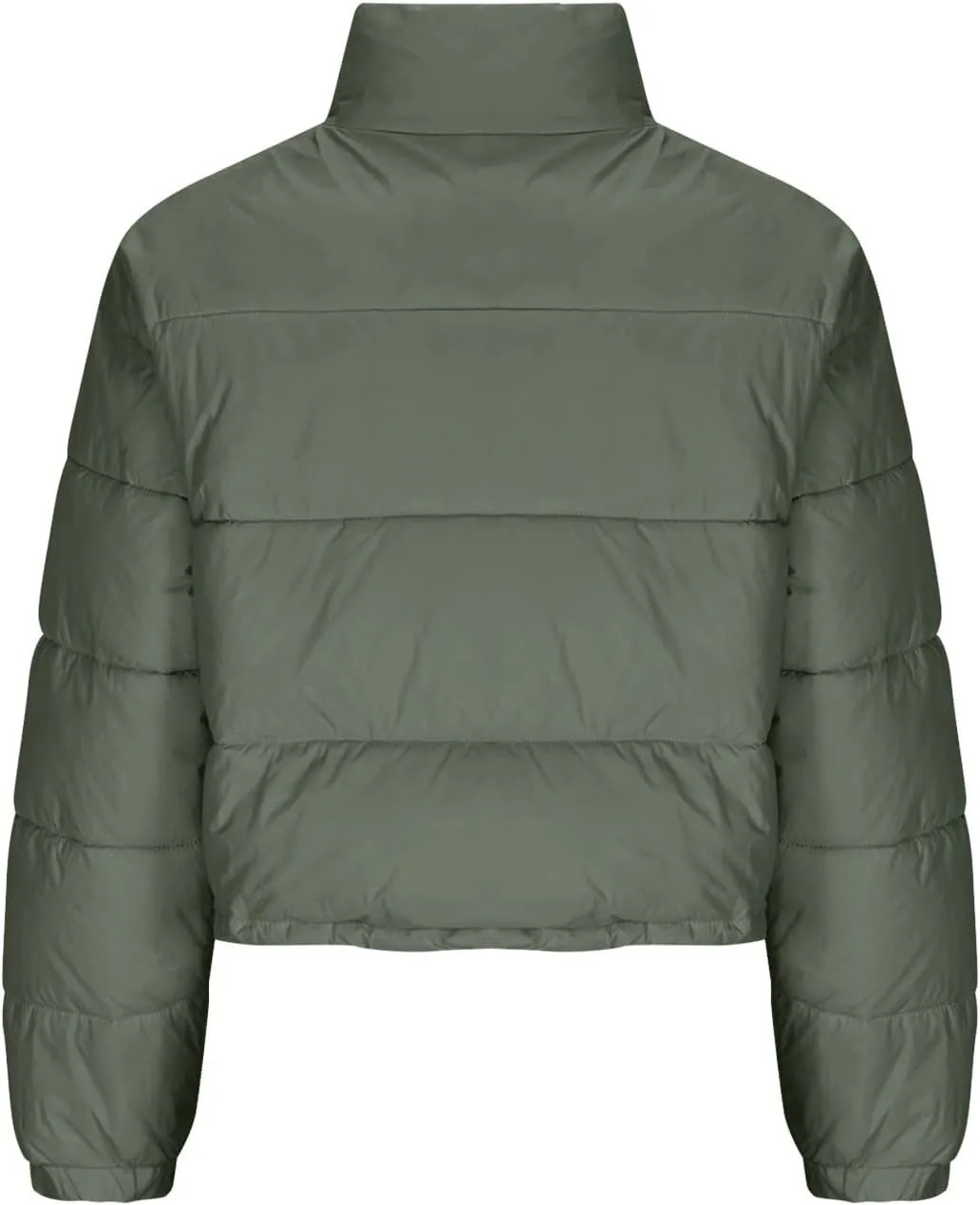 Borniu Womens Cropped Puffer Jacket Stand Collar Zip Up Winter Padded Down Coats Lightweight Quilted Short Jacket