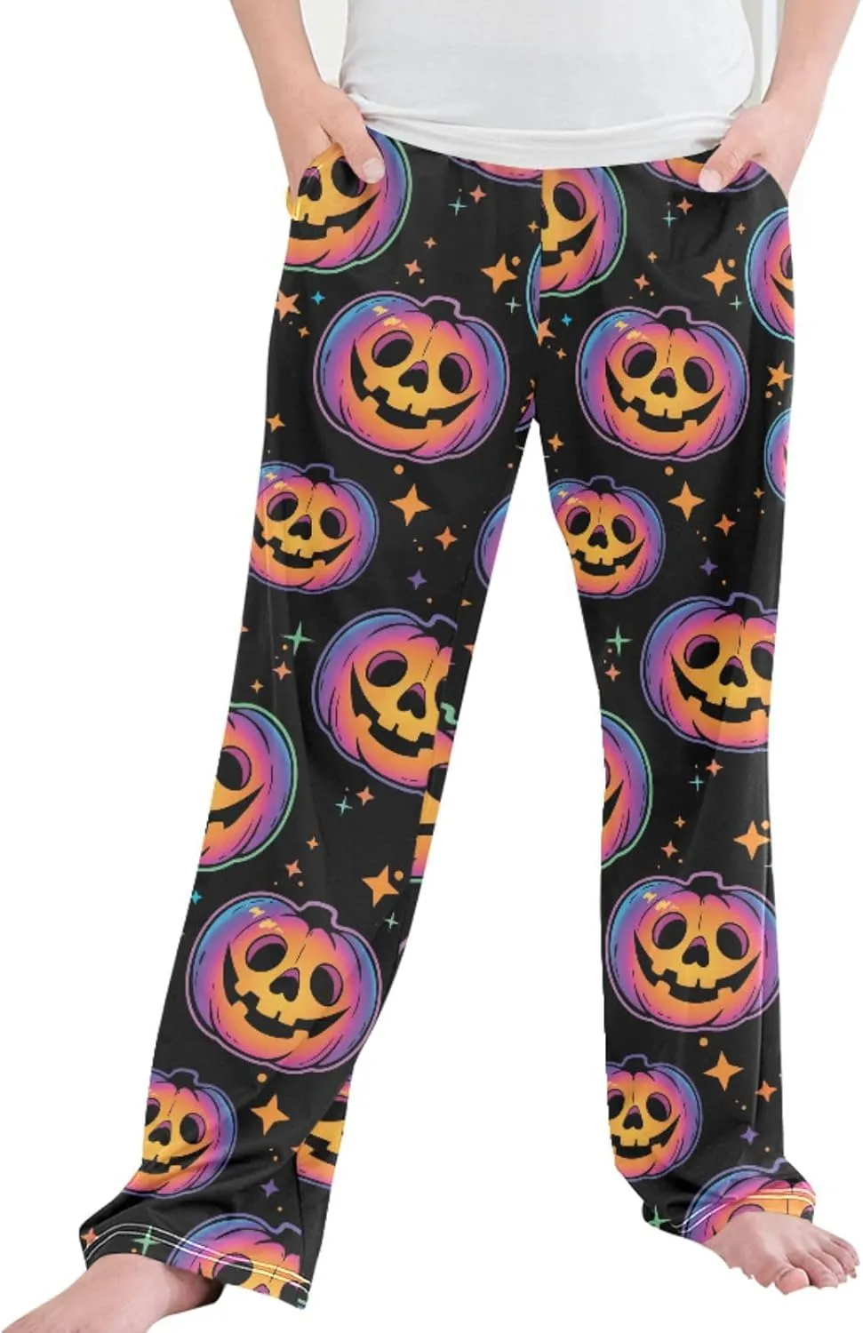 Boys' Pants Cool Halloween Pumpkins Long Bottoms Magic Galaxy Star Jogger Pants Elastic Waist Trousers with Pockets S