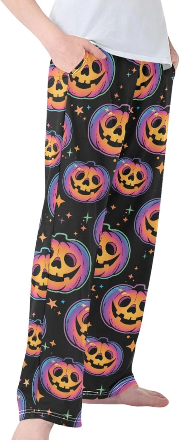 Boys' Pants Cool Halloween Pumpkins Long Bottoms Magic Galaxy Star Jogger Pants Elastic Waist Trousers with Pockets S