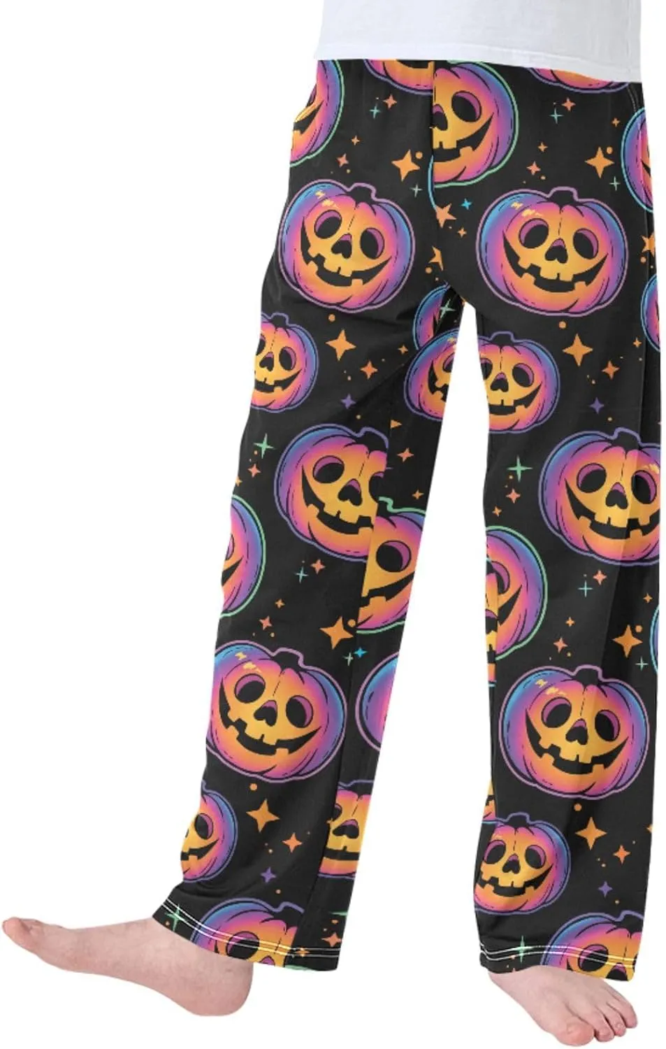 Boys' Pants Cool Halloween Pumpkins Long Bottoms Magic Galaxy Star Jogger Pants Elastic Waist Trousers with Pockets S