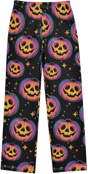 Boys' Pants Cool Halloween Pumpkins Long Bottoms Magic Galaxy Star Jogger Pants Elastic Waist Trousers with Pockets S