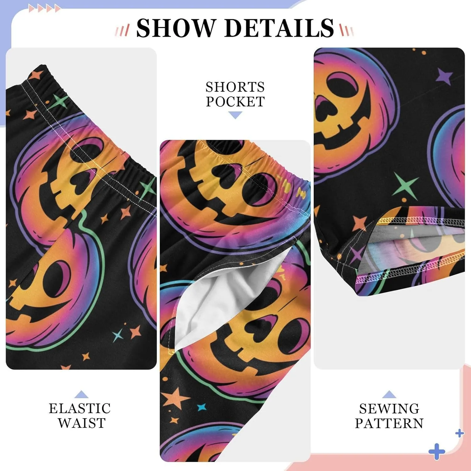 Boys' Pants Cool Halloween Pumpkins Long Bottoms Magic Galaxy Star Jogger Pants Elastic Waist Trousers with Pockets S