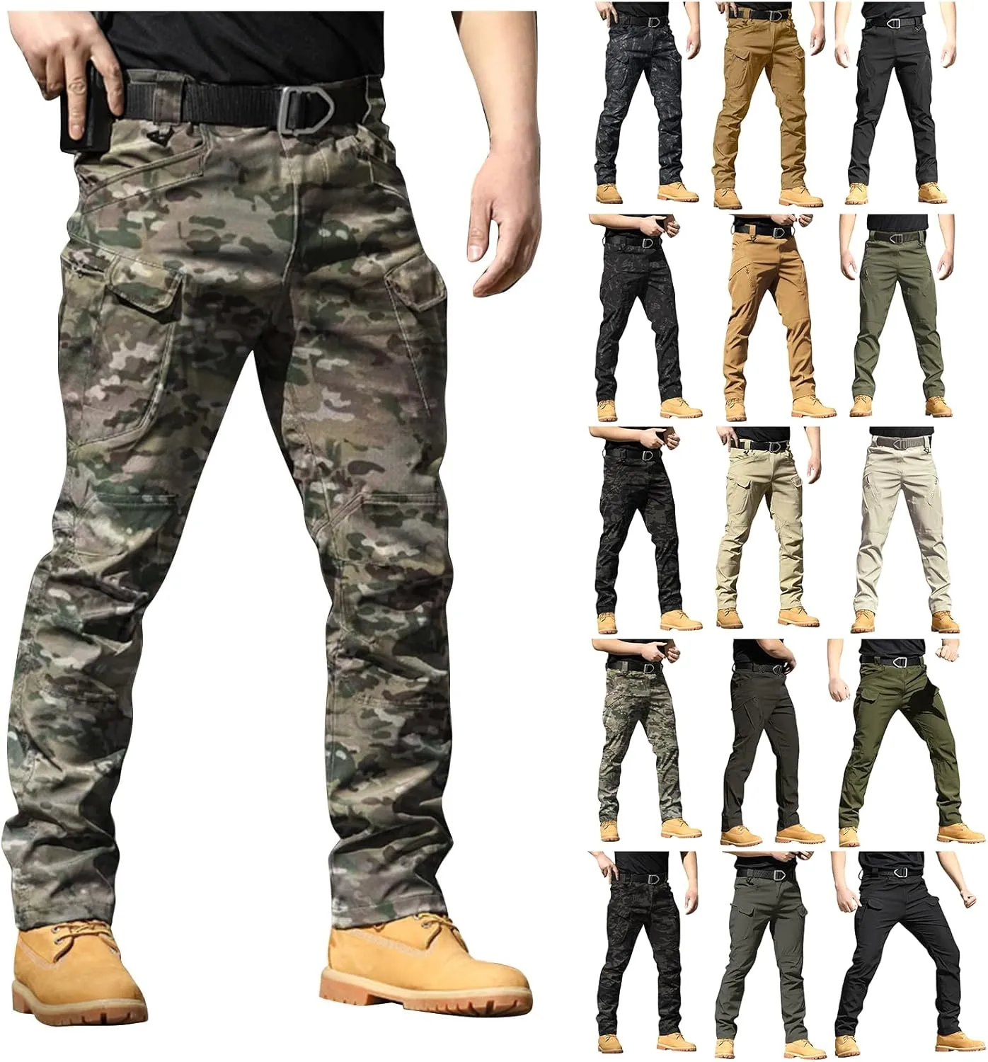 Camo Cargo Pants for Men Lightweight Tactical Cargo Pants Outdoor Upland Hunting Pants Camping Hiking Pants with Pocket