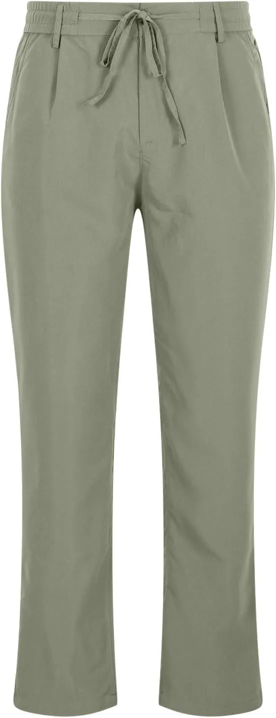 Casual Pants for Men Stretch Dress Pants Khaki Slim Fit Pants Solid Drawstring Waist Pants Golf Pants with Pockets