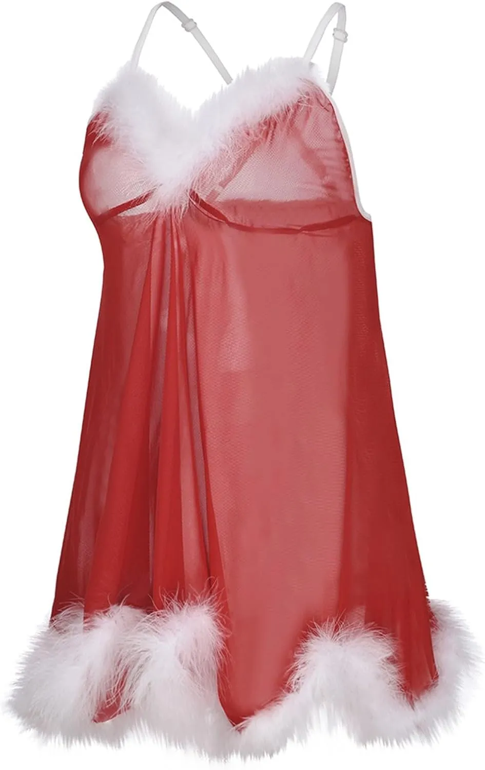 Christmas Lingerie for Women Sexy Santa Lace Bodysuits One Piece Teddy Babydoll Mesh Chemise V Neck Lingerie Dresses