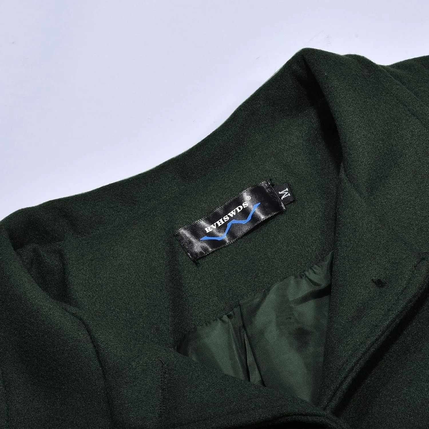 cooki Trench Coat for Women Faux Wool Single Breasted Pea Coat Mid Length Oversized Loose Long Dress Coat Fleece Jacket