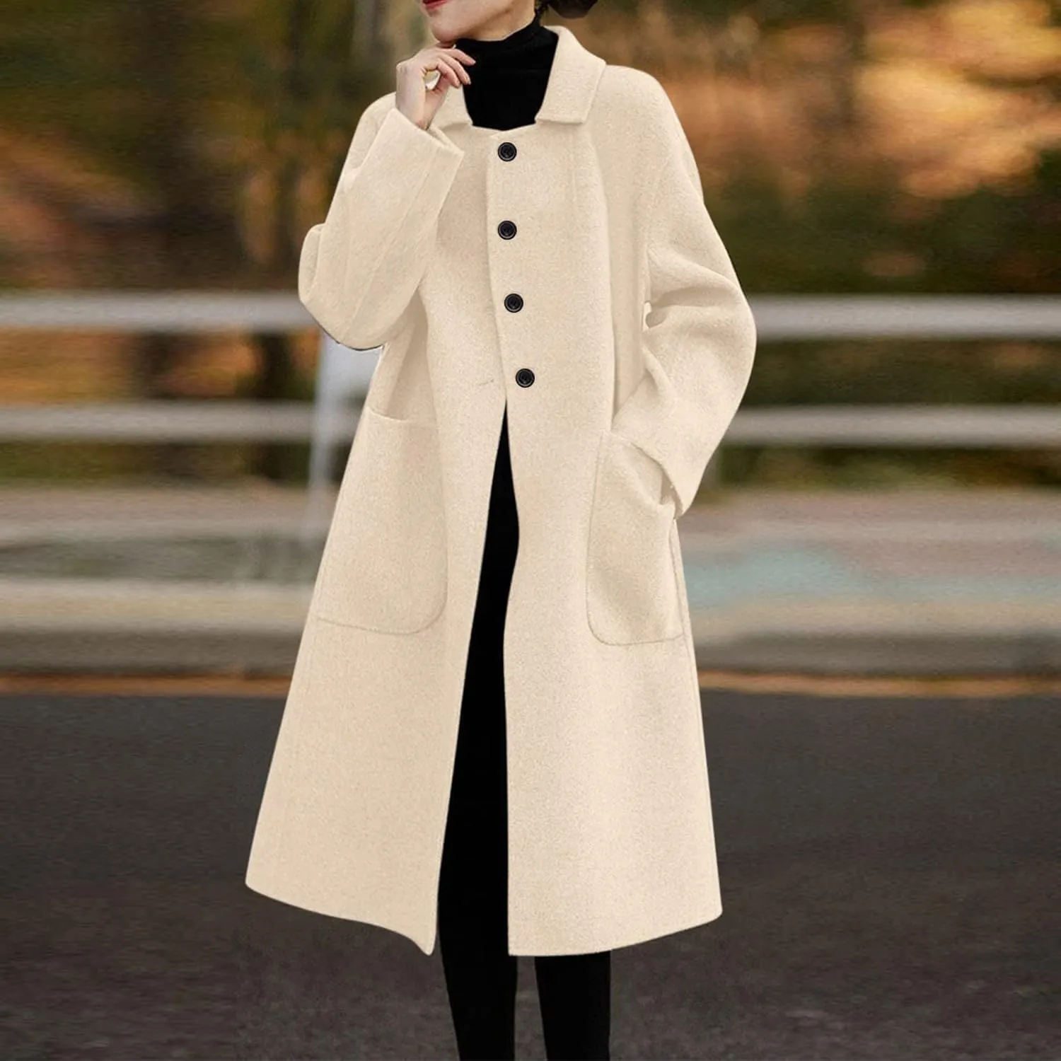 cooki Winter Coats for Women 2023 Trendy Wool Coat Long Winter Coats for Women Plus Size Jackets Lightweight Trench Coats
