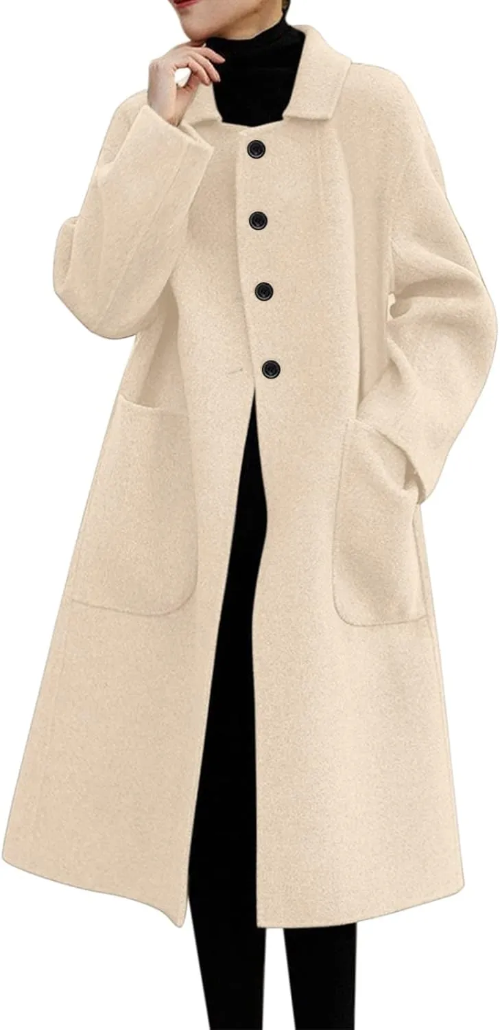 cooki Winter Coats for Women 2023 Trendy Wool Coat Long Winter Coats for Women Plus Size Jackets Lightweight Trench Coats