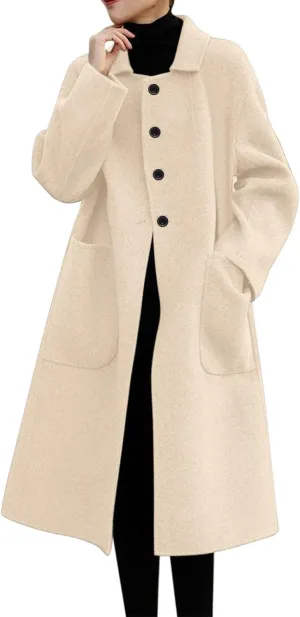 cooki Winter Coats for Women 2023 Trendy Wool Coat Long Winter Coats for Women Plus Size Jackets Lightweight Trench Coats