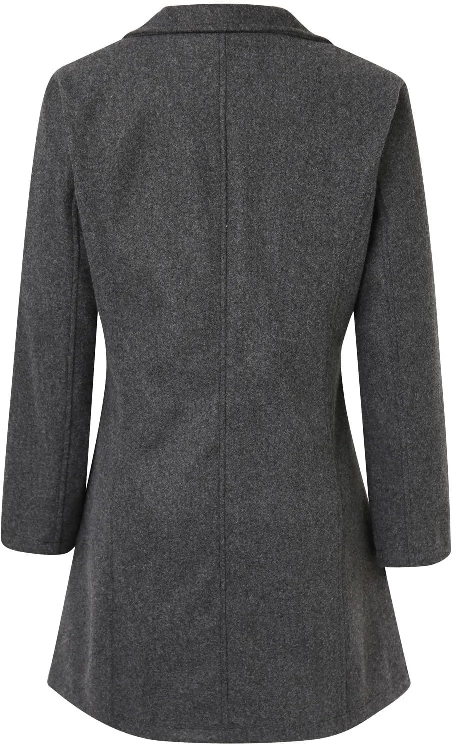 cooki Winter Coats for Women Lapel Single Breasted Pea Coats Women's Wool Blend Trench Coats Casual Button Down Jackets