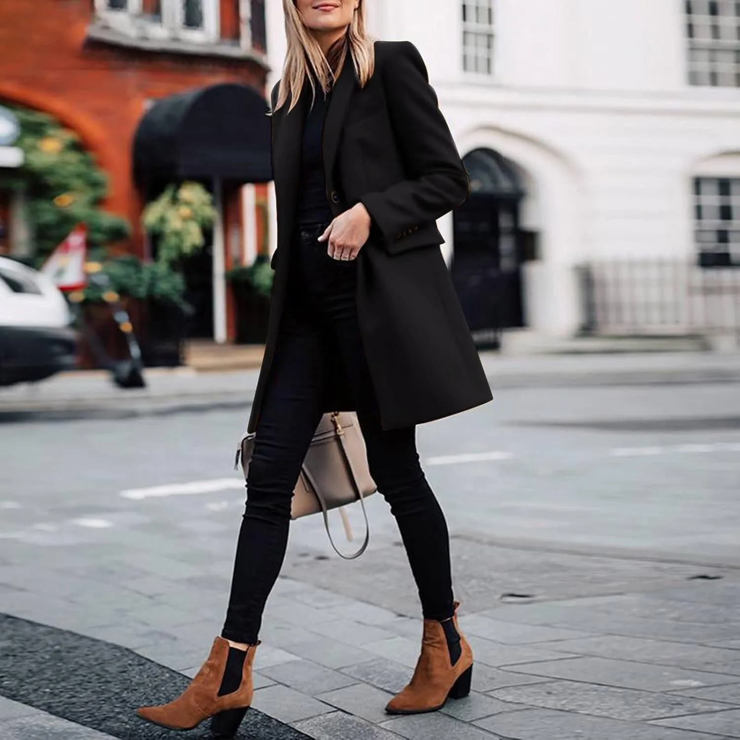 cooki Womens Coats Winter Wool Blend Trench Coats Lapel Pea Coat Plus Size Long Jackets Double Breasted Peacoats Overcoat