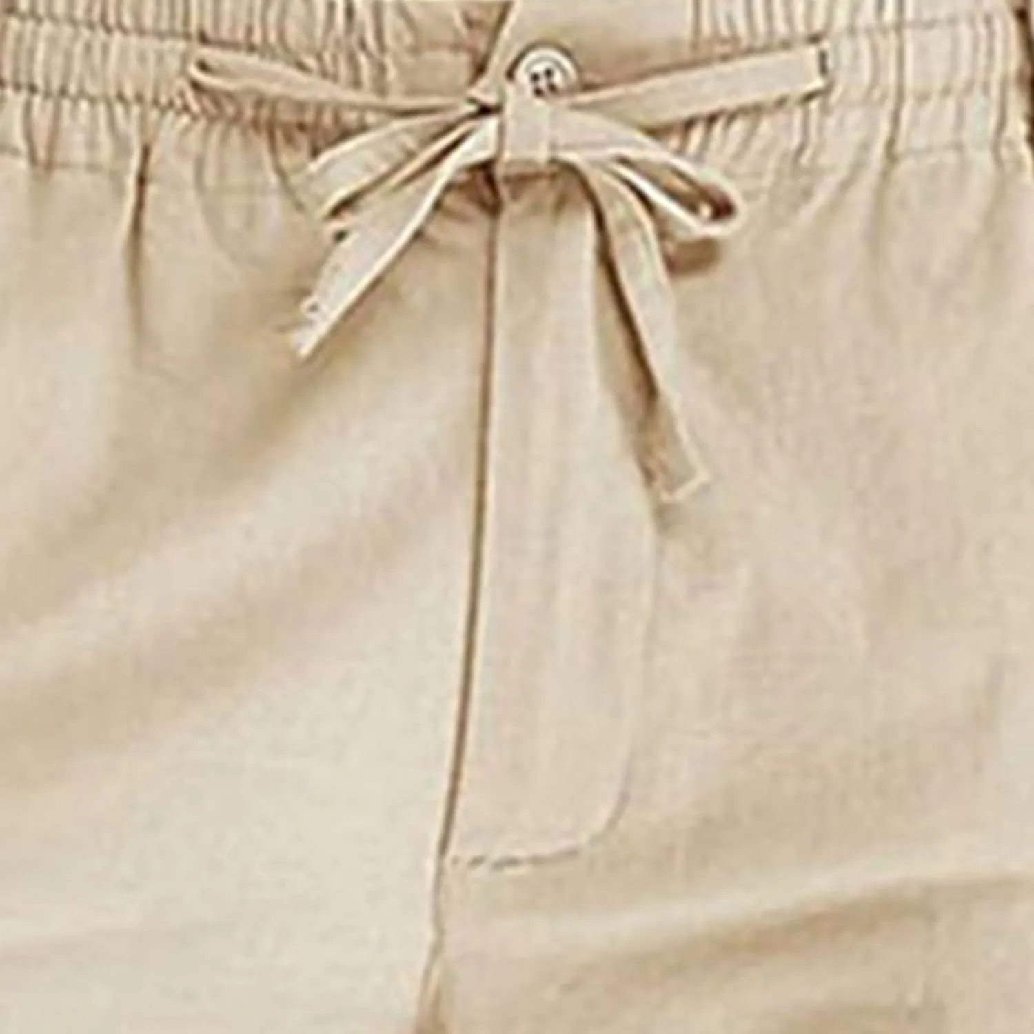 Cotton Men's Casual Elastic Waist Drawstring Straight Leg Comfortable Lounge Daily Summer Beachwear Relaxed Bottoms