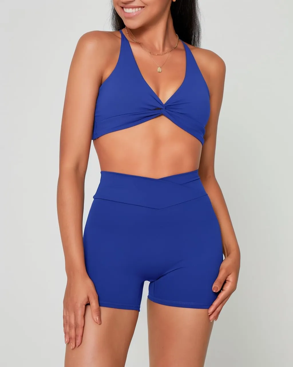 Danysu Women Pocket Shorts Cross High Waist Scrunch Butt Booty Workout Lifting Athletic Gym Bottoms