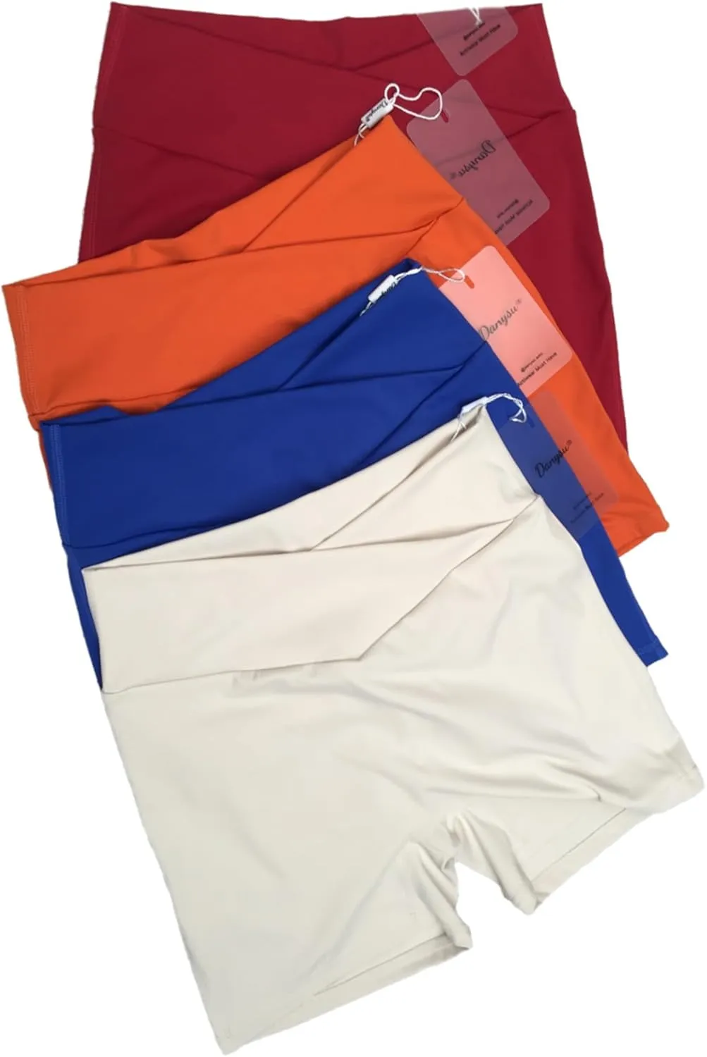 Danysu Women Pocket Shorts Cross High Waist Scrunch Butt Booty Workout Lifting Athletic Gym Bottoms