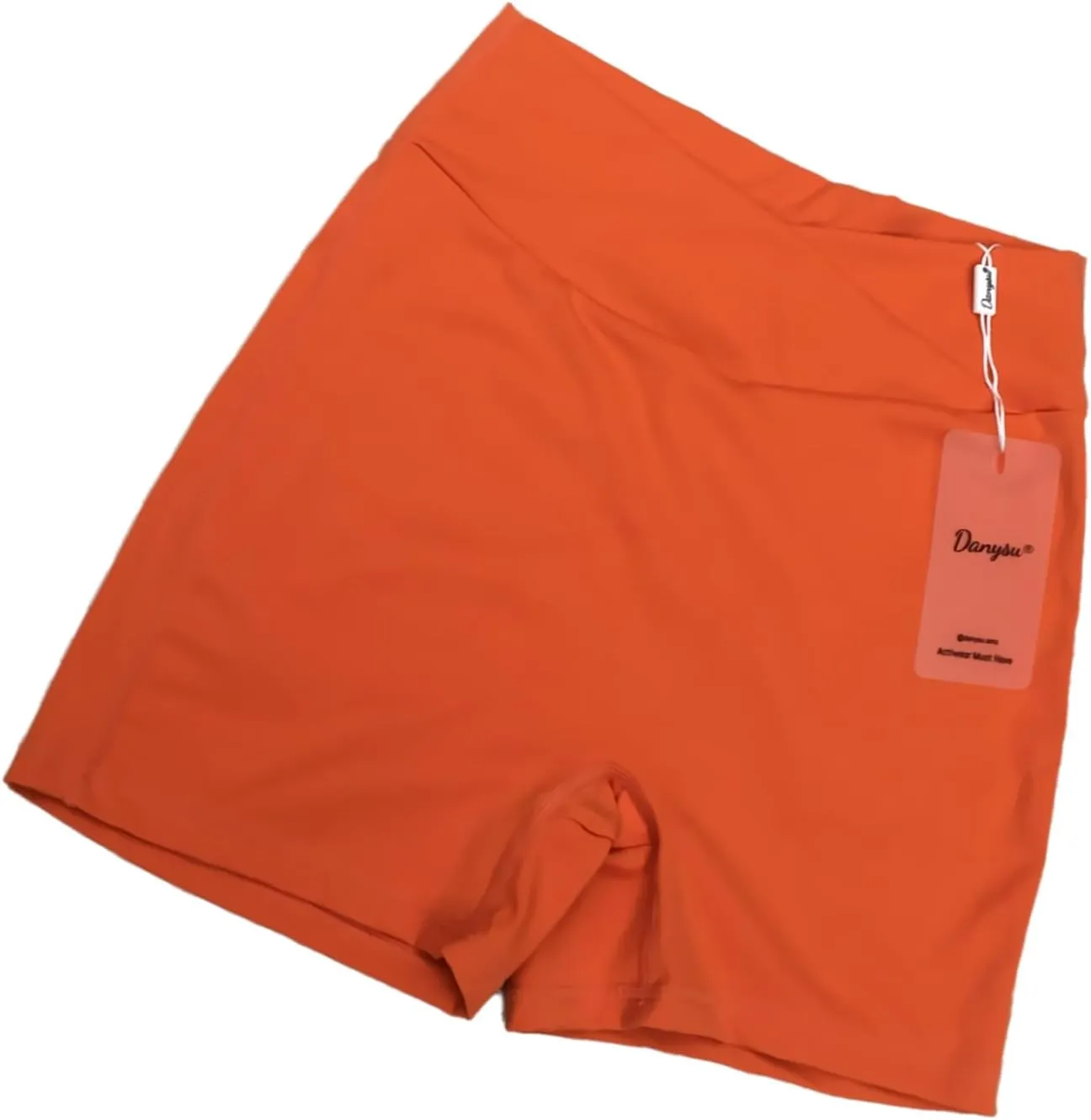 Danysu Women Pocket Shorts Cross High Waist Scrunch Butt Booty Workout Lifting Athletic Gym Bottoms