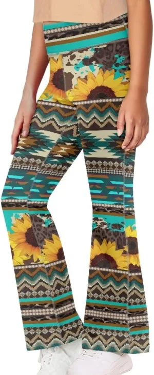 DISNIMO Girls' Flare Leggings High Waisted Bootcut Yoga Pants Kids Bell Bottoms Leggings Full Length