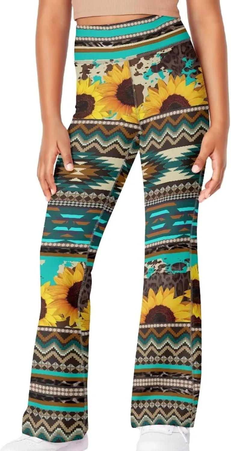 DISNIMO Girls' Flare Leggings High Waisted Bootcut Yoga Pants Kids Bell Bottoms Leggings Full Length