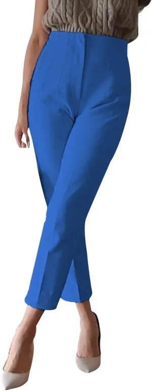 Dress Pants Women Tummy Control High Waisted Office Work Pants Business Casual Straight Leg Cropped Trouser Pant