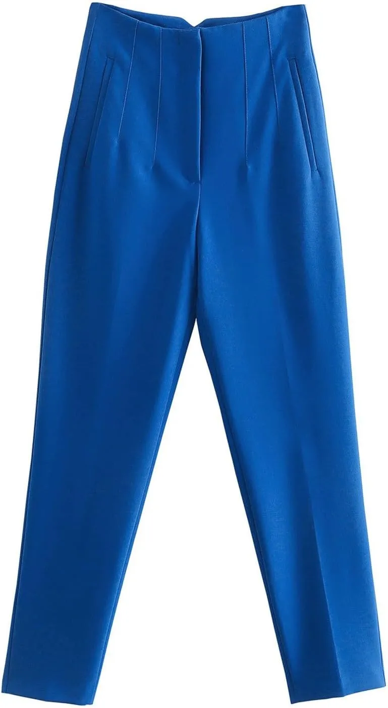 Dress Pants Women Tummy Control High Waisted Office Work Pants Business Casual Straight Leg Cropped Trouser Pant