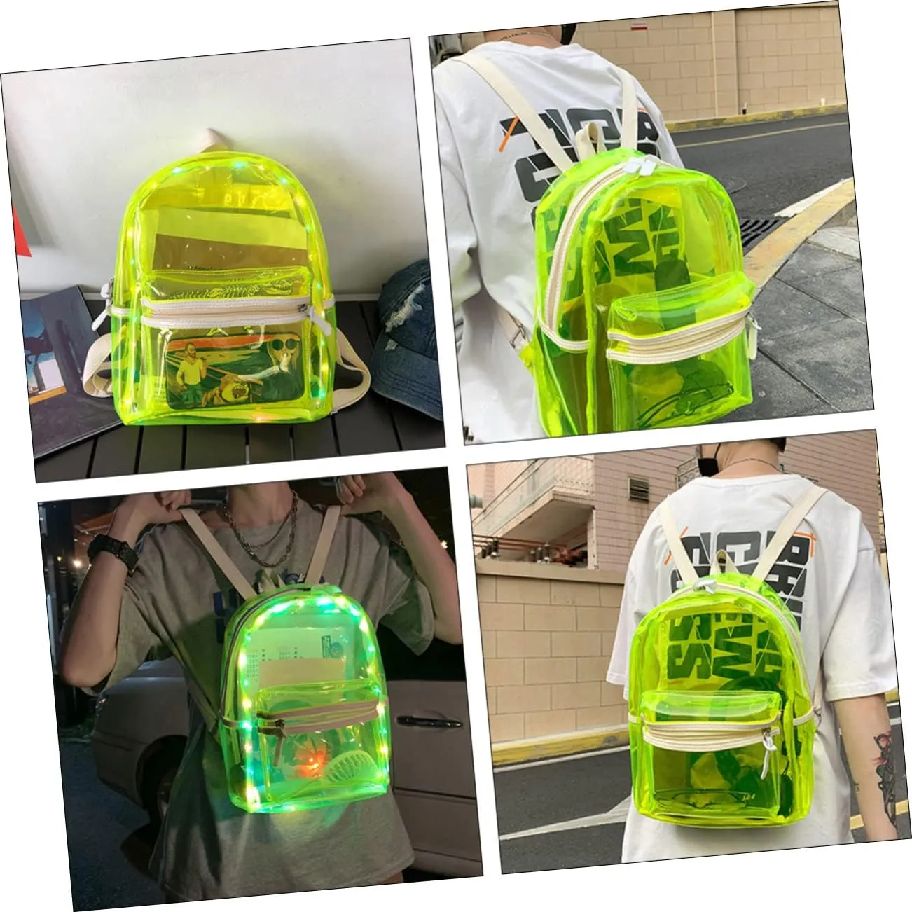 Durable Jelly Transparent Backpack Practical Clear Backpack with Reinforced Straps for Easy Access Present for Stylish and Eye Catching Design