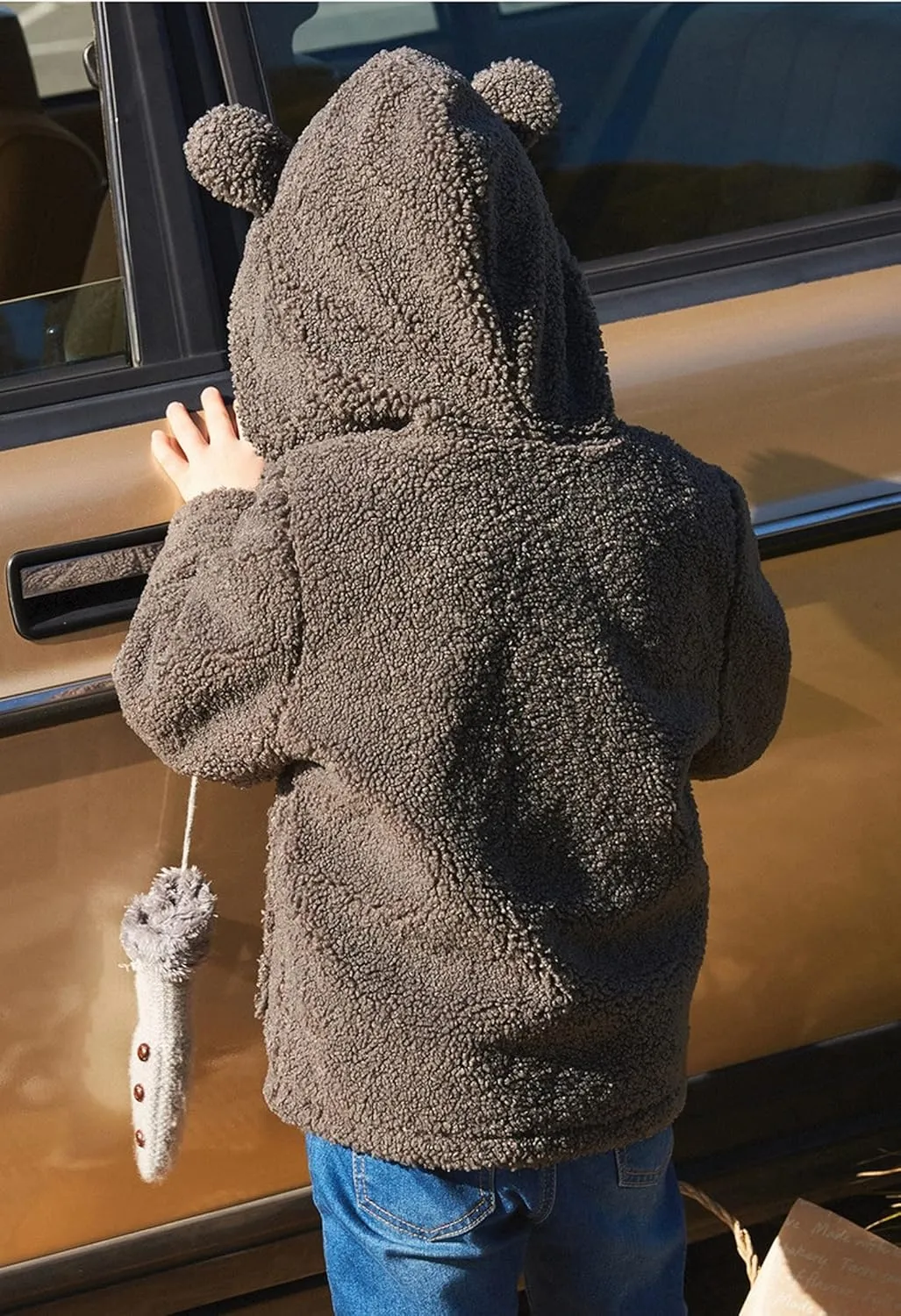 EISHOW Baby Girls Boys Winter Fleece Coat Little Kids Fuzzy Faux Shearling Zipper Jacket Warm Hooded Outwear Winter Outfits