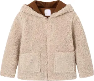 EISHOW Baby Girls Boys Winter Fleece Coat Little Kids Fuzzy Faux Shearling Zipper Jacket Warm Hooded Outwear Winter Outfits