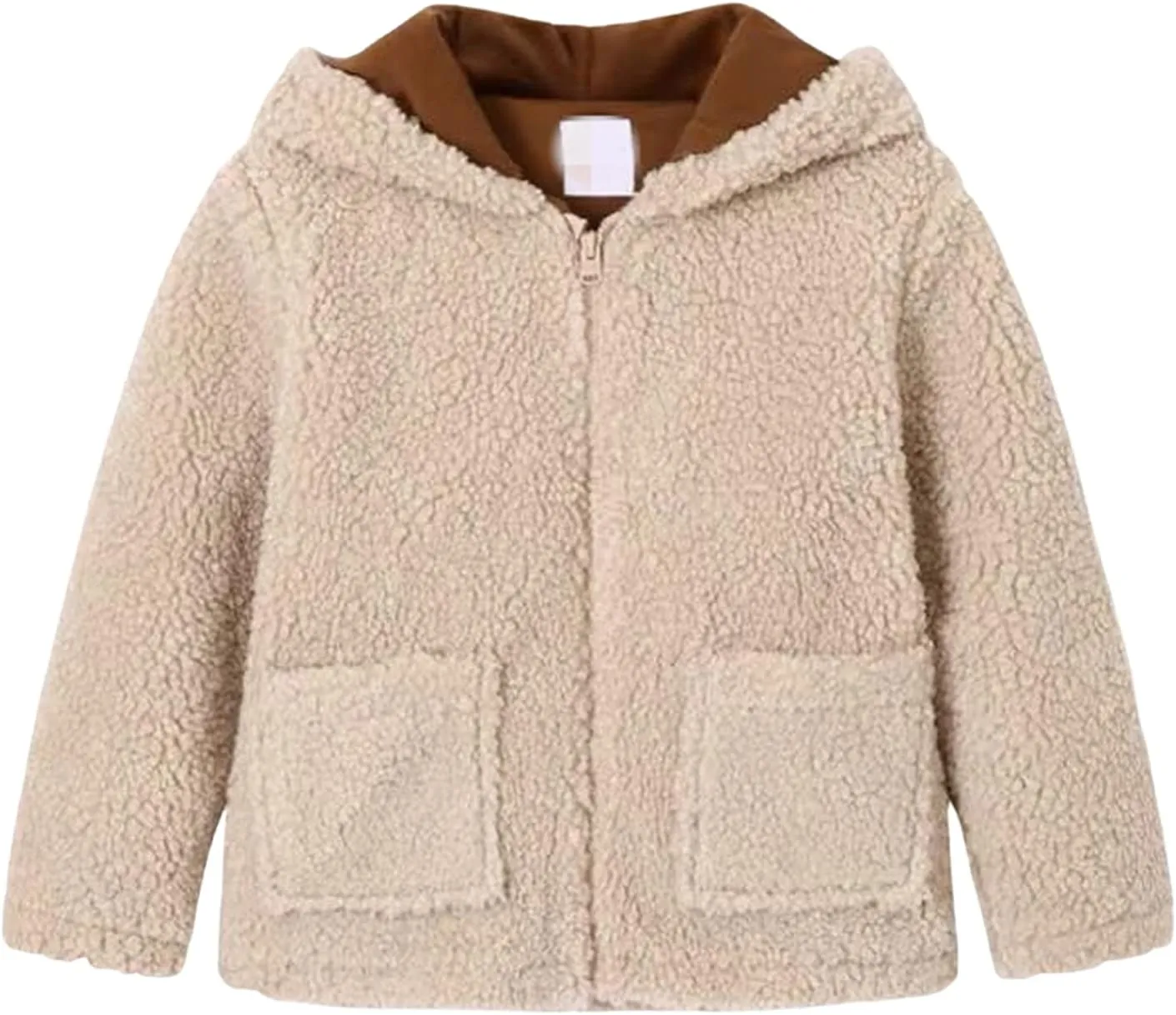 EISHOW Baby Girls Boys Winter Fleece Coat Little Kids Fuzzy Faux Shearling Zipper Jacket Warm Hooded Outwear Winter Outfits