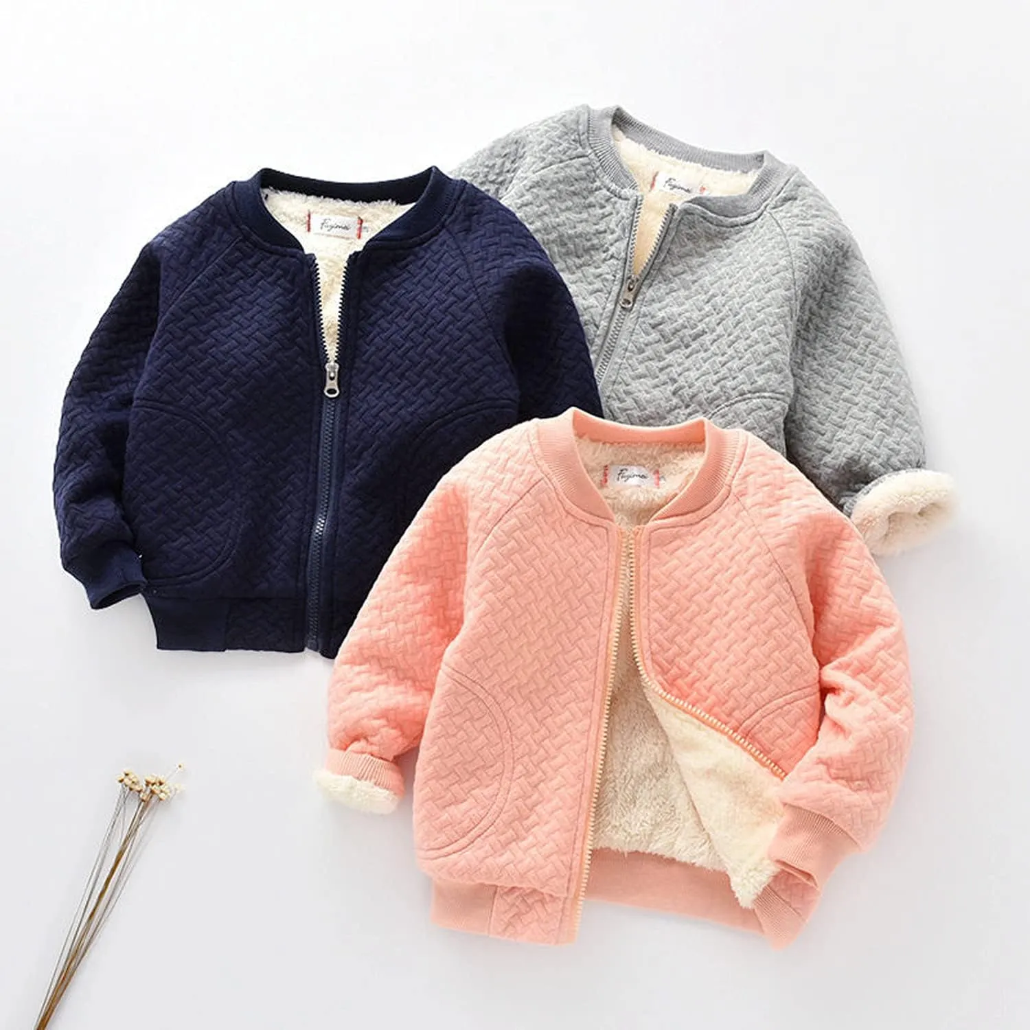 EISHOW Baby Girls Boys Winter Fleece Coat Little Kids Fuzzy Faux Shearling Zipper Jacket Warm Hooded Outwear Winter Outfits