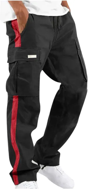 Finelylove Mens Cargo Pants Joggers Casual Athletic Pants Hiking Pants Loose Fit Straight Leg Flex Cargo Sweat Pants