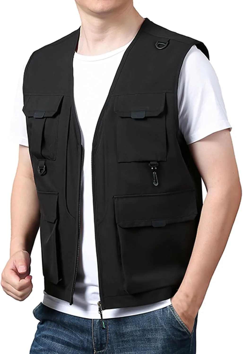 Fishing Vests for Men Lightweight Breathable Journalist Photographer Fishing Vest Outdoor Safari Travel Waistcoat Gilet