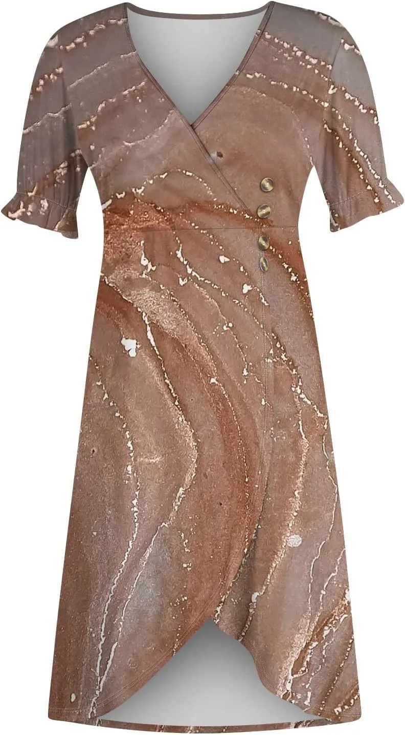 Formal Dresses for Women Curvy Summer Wrap Boho Maxi Dress V Neck Short Sleeve Hem Split Beach Prom Dresses 2025