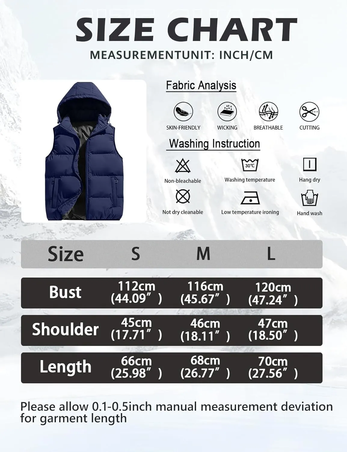 Gihuo Men's Hooded Puffer Vest Sleeveless Zip Up Padded Jackets Coat Lightweight Quilted Gilet with Pockets