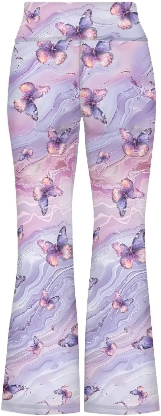 Girl's Flare Leggings Casual High Waist Yoga Pants Bootcut Pants Kids Dance Bell Bottoms Leggings