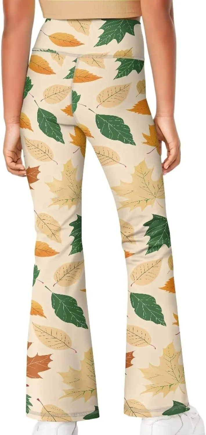 Girl's Flare Leggings Casual High Waist Yoga Pants Bootcut Pants Kids Dance Bell Bottoms Leggings