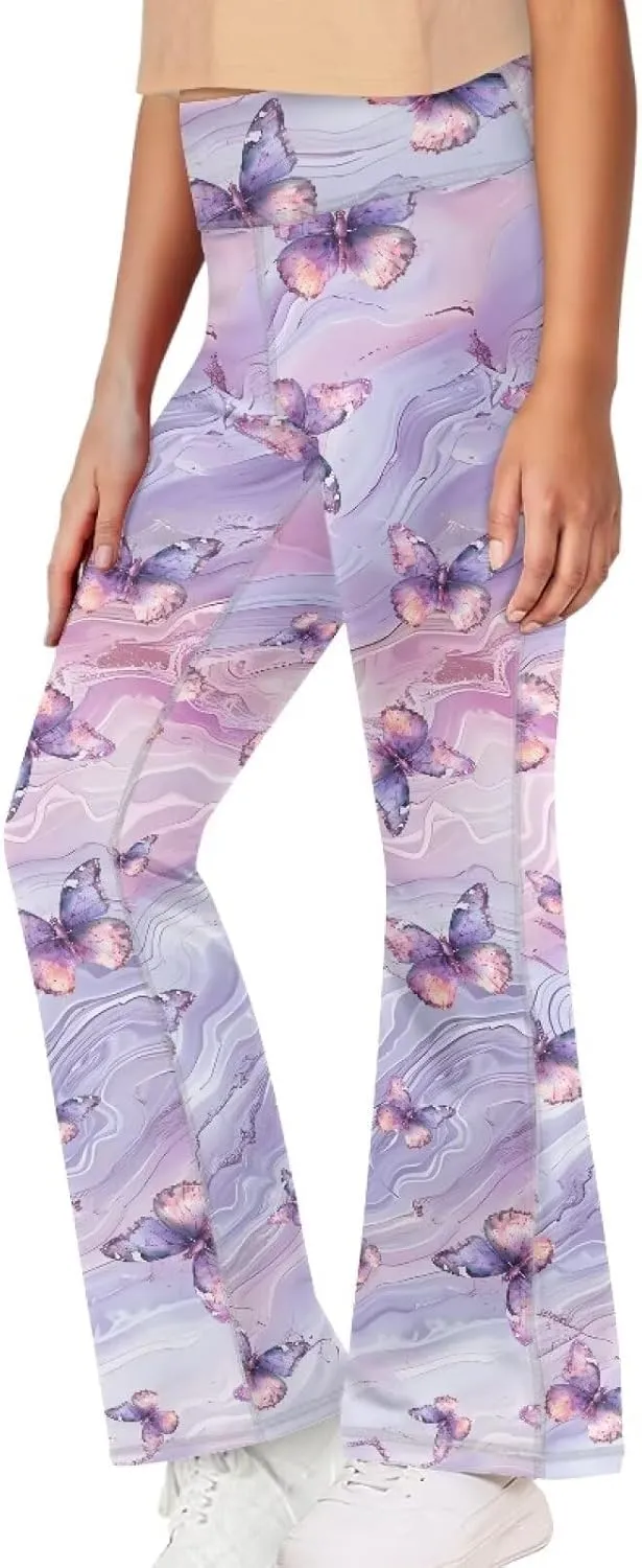 Girl's Flare Leggings Casual High Waist Yoga Pants Bootcut Pants Kids Dance Bell Bottoms Leggings