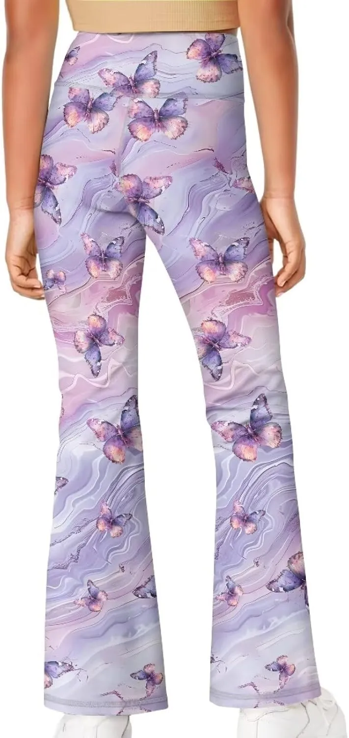 Girl's Flare Leggings Casual High Waist Yoga Pants Bootcut Pants Kids Dance Bell Bottoms Leggings