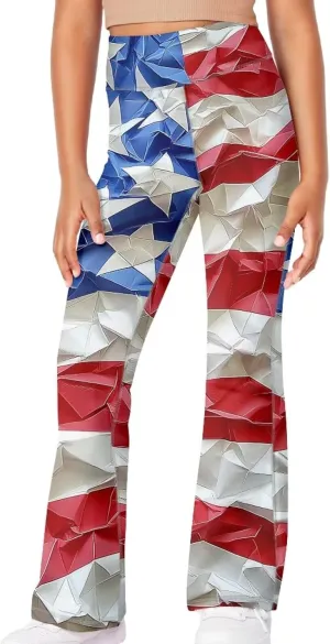 Girl's Flare Leggings High Waisted Bootcut Yoga Pants Kids Dance Bell Bottoms Pants Stretchy Sweatpants