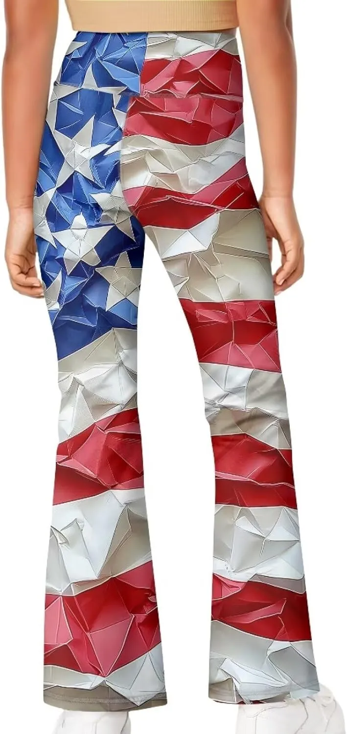 Girl's Flare Leggings High Waisted Bootcut Yoga Pants Kids Dance Bell Bottoms Pants Stretchy Sweatpants