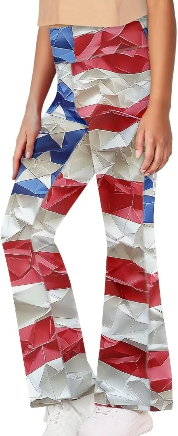 Girl's Flare Leggings High Waisted Bootcut Yoga Pants Kids Dance Bell Bottoms Pants Stretchy Sweatpants