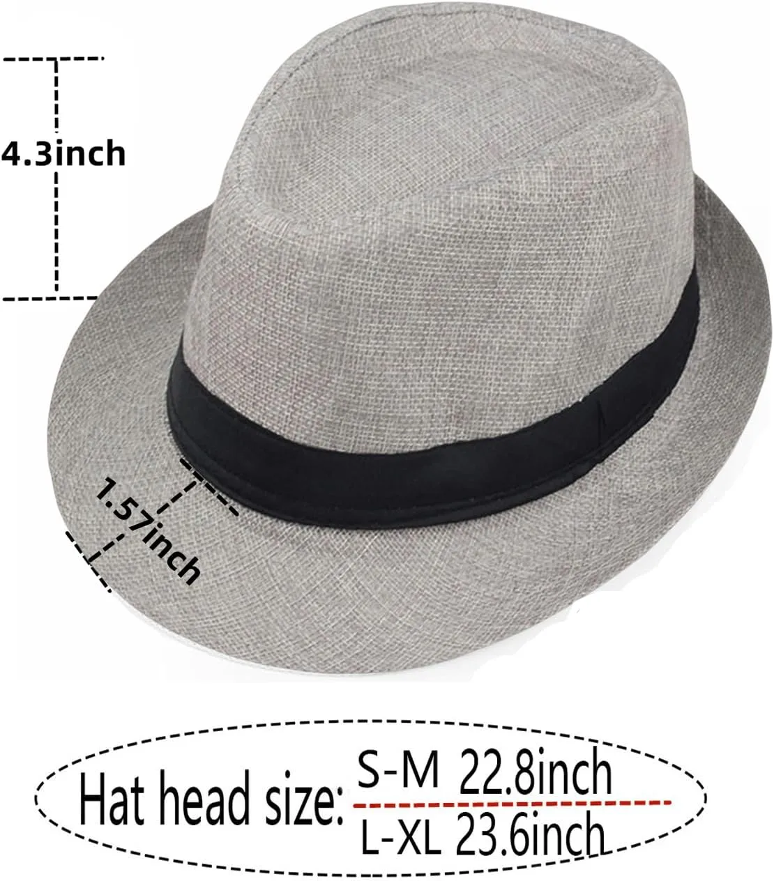 Giroir 2Pack Fedora Hats for Men Women Short Brim Unisex Short Brim Summer Beach Style 1920s Party Accessories