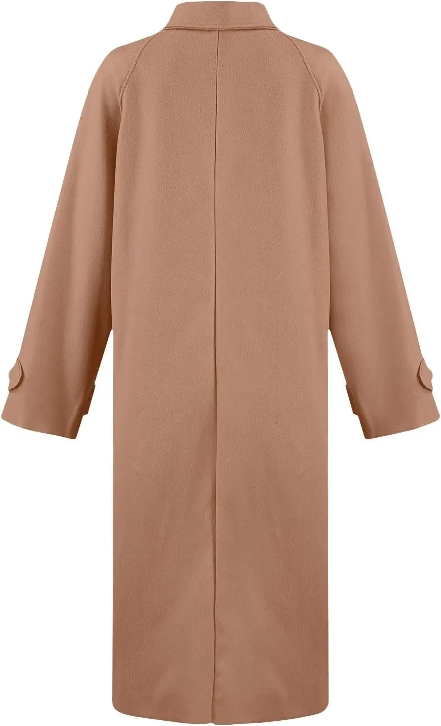 Gumipy Long Winter Coats for Women Plus Size Single Breasted Wool Coats Jackte Trendy Long Sleeve Pea Coats with Pockets