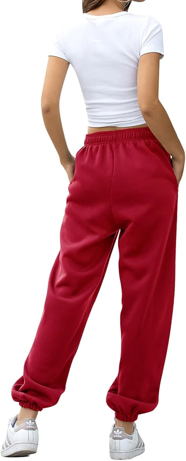 HeSaYep Women's High Waisted Sweatpants Workout Active Joggers Pants Baggy Lounge Bottoms