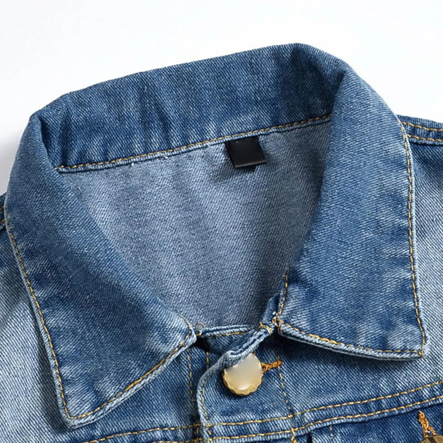 JEKE-DG Men's Ripped Fashion Biker Jean Vest Distressed Button Down Denim Vest Casual Slim Fit Trucker Jean Vests