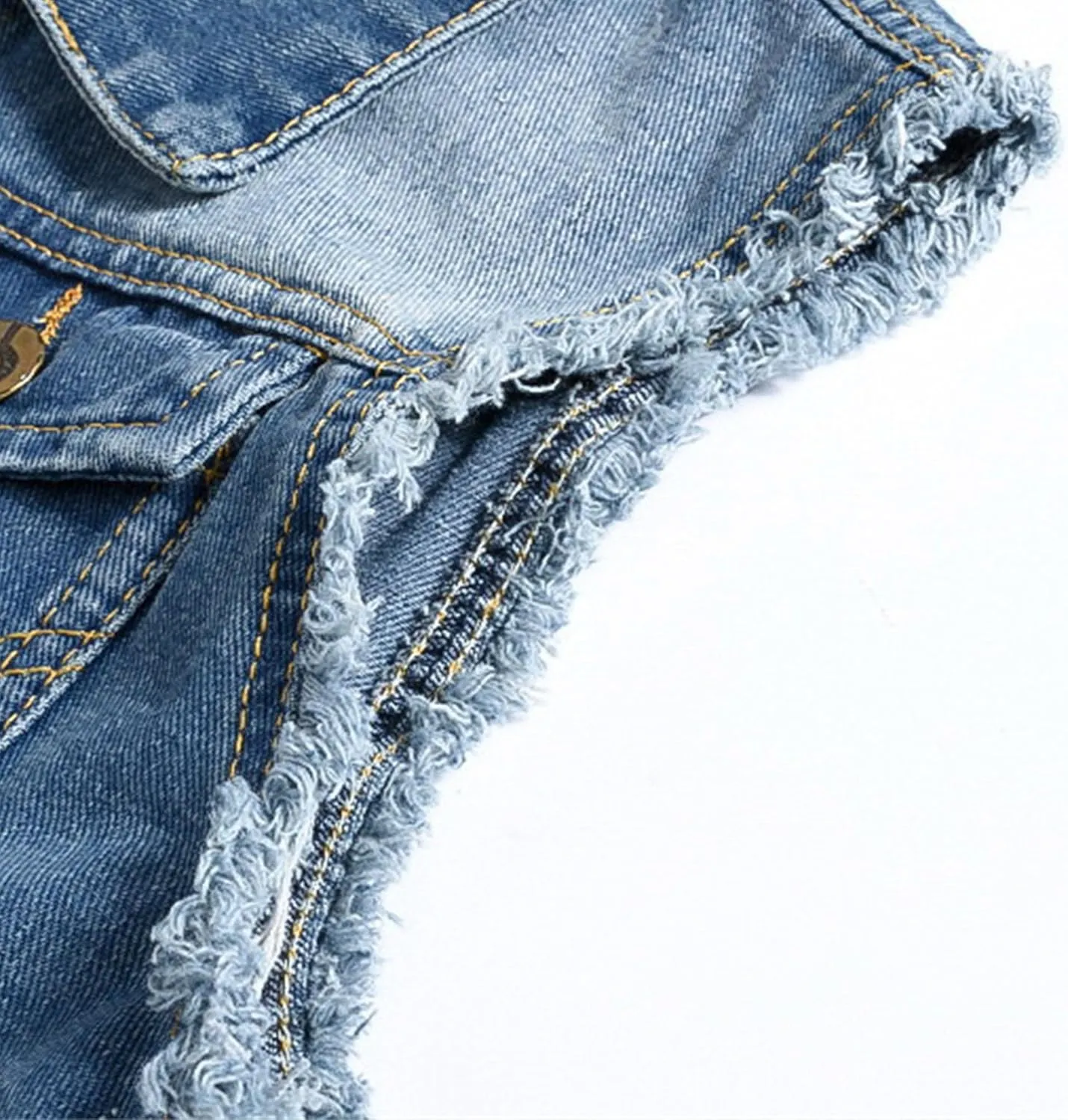 JEKE-DG Men's Ripped Fashion Biker Jean Vest Distressed Button Down Denim Vest Casual Slim Fit Trucker Jean Vests