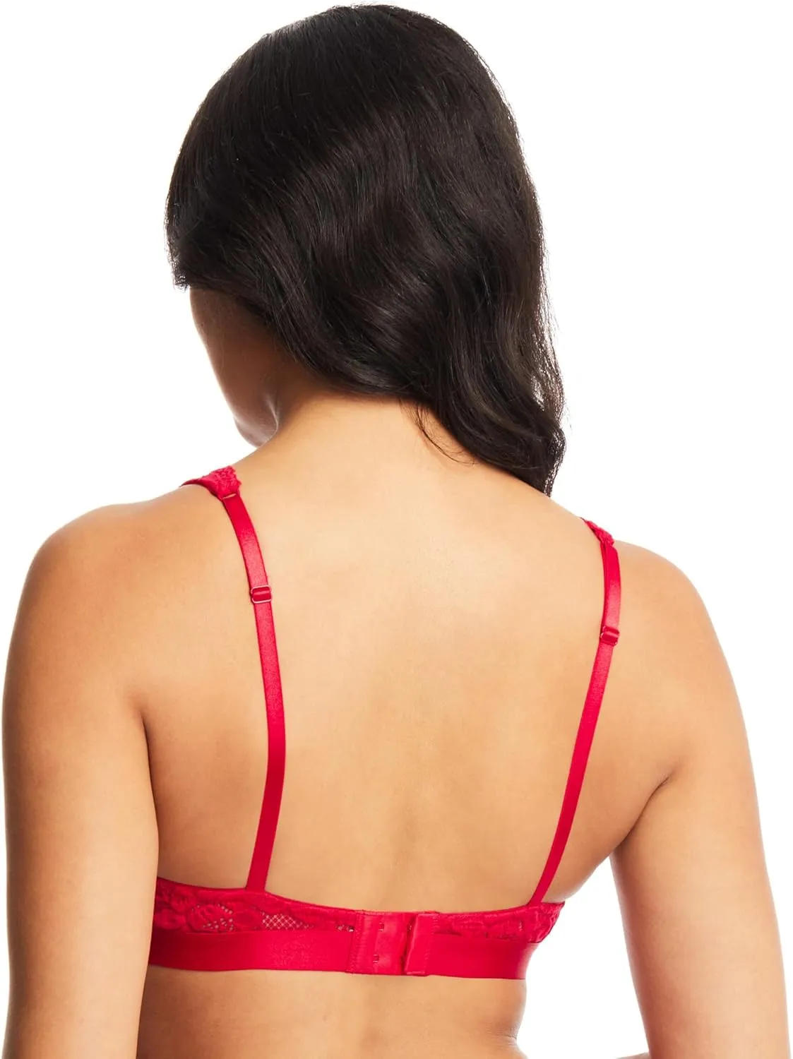 JENNY JEN Women's Ivy Lace Bralette with Adjustable Straps, Unpadded Unlined Wireless Plunge Bra, Perfect Everyday Lingerie